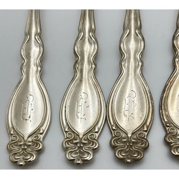 Vintage Holmes & Edwards Salad Forks Set of 5 Chalon Chatsworth Monogrammed - Picture 5 of 10